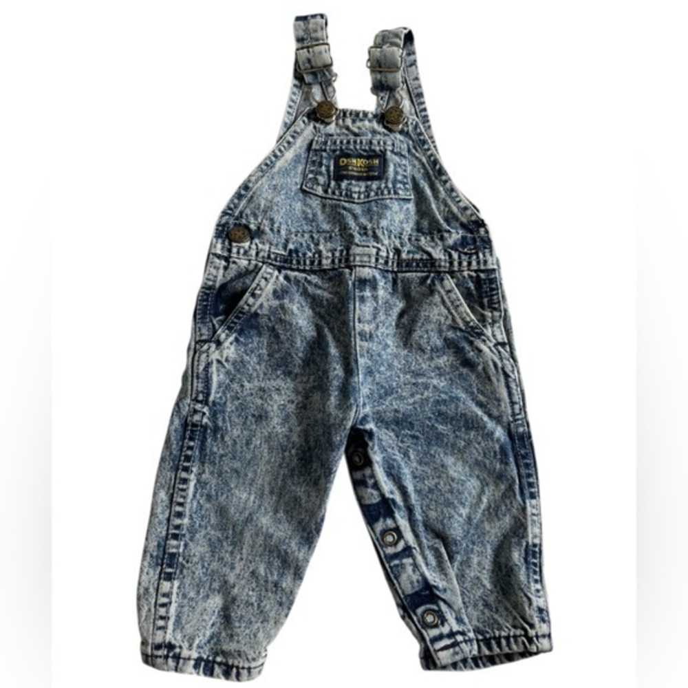 Vintage OshKosh B'gosh Stonewashed Denim Overalls for Kids